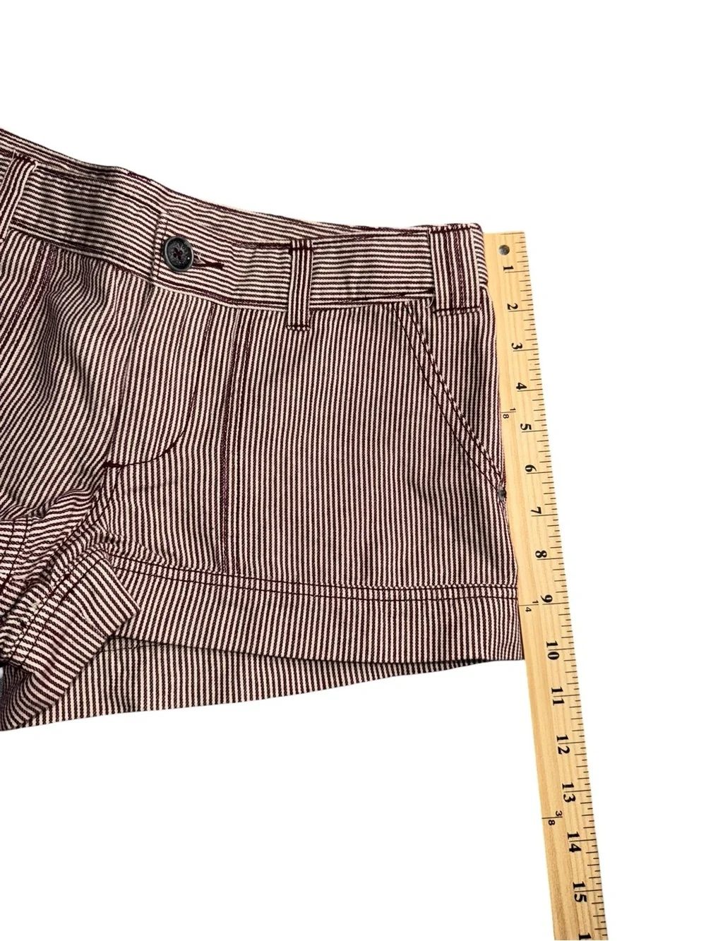 VTG Roxy Striped Cotton Shorts Womens Size 11 Low Rise Cuffed Surf Y2K